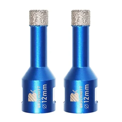 Imagen de Broca de Diamante 12MM BRSCHNITT Vacío Soldadura para Perforación en Seco Porcelana Azulejo Granito Mármol M14（2 Piezas）