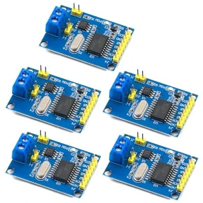 Imagen de GERUI 5 unidades CAN Bus Shield MCP2515 Module SPI Protocolo para Arduino SCM 51 MCU ARM Controller con TJA1050 DC 5V Power Supply Converter Development Board