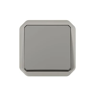 Imagen de Legrand interruptor o impermeable Plexo 10A para equipar una caja placa soporte acabado gris