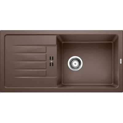 Imagen de BLANCO FAVUM XL 6 S Moderno Fregadero Atemporal Encastrado de Granito Modelo Básico en SILGRANIT para Muebles Bajos 60 cm Ancho Marrón 524238