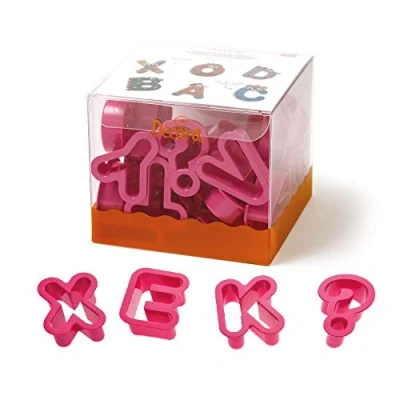 Imagen de DECORA 0255081 Kit de Cortadores Letras Grandes 5,2 X H 2,2, El Ideal para Crear Decoraciones en Pasta Azúcar o Goma, Paquete 27 piezas.