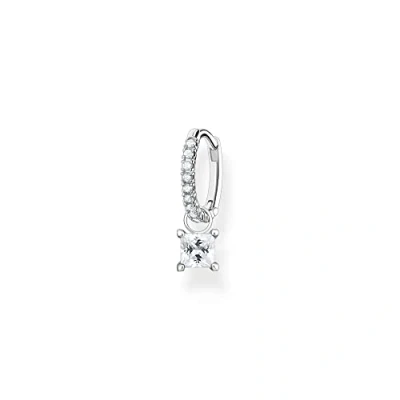 Imagen de Thomas Sabo Pendientes de aro para mujer en color Plata ley 925 con circonitas blancas, tamaño: 17 x 5 mm, CR699 051 14, 17x5 ley, Circonia cúbica 1, White Stones