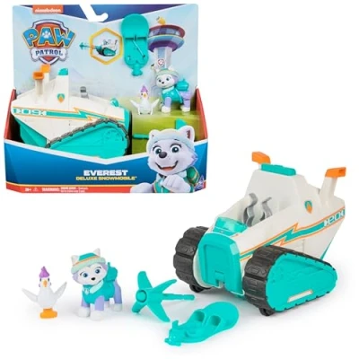 Imagen de Paw Patrol Everest Deluxe Snowmobile, con Lanzador de proyectiles, Tabla Snowboard y Figuras acción coleccionables, Juguetes para niños niñas a Partir 3 años