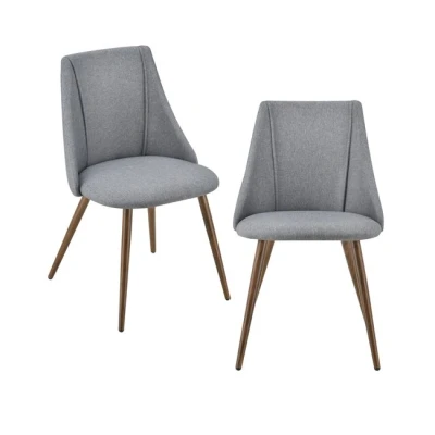 Imagen de Juego de Sillas Comedor Asiento Tapizado en Tela 83x50x53 cm Set 2X Cocina Oficina Gris Oscuro