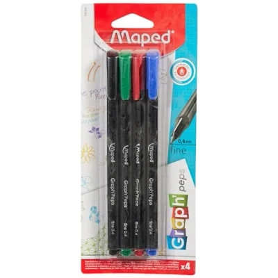 Imagen de Maped CROTULADOR FINO GRAPH PEPS STD BLISTER X4(749144)