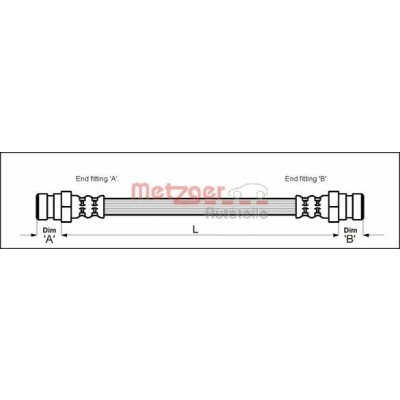 Imagen de METZGER 4110339 Latiguillos de Freno 405 F10 x 1 SEAT: Inca