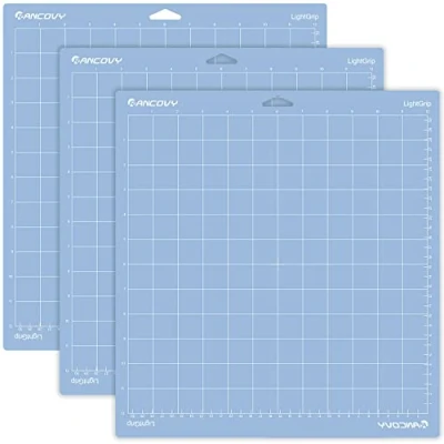 Imagen de RANCOVY Alfombrilla de corte para Cricut Maker 3/Maker/Explore 3/Air 2/Air/One Light Grip Tapete adhesivo 12 x pulgadas, color azul, paquete 3