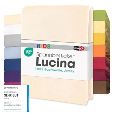 Imagen de CelinaTex Lucina bebés niños sábanas Ajustables Camas para bebé algodón 60x120 70x140 cm Natural