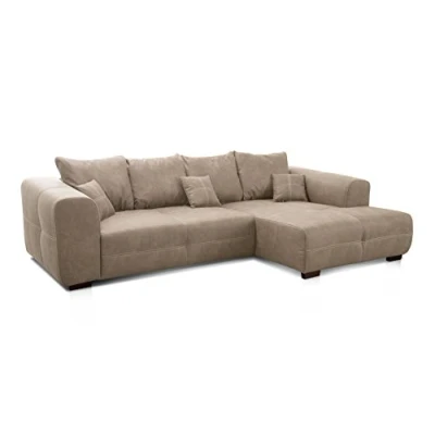 Imagen de CAVADORE Big sofá Mave Ricco/Big en diseño Moderno imitación de Piel/Incluye Cojines y/287 x 69 108 cm (BxHxT)/Microfibra Antracita