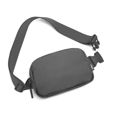 Imagen de Kono Riñonera de Moda Bolso Cintura Bandolera Resistente al Agua Ligera Pequeña Bolsa Pecho Viaje con Correa Ajustable y Extensible (Gris)