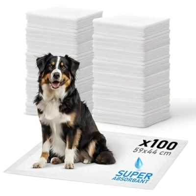 Imagen de Iris Ohyama, Almohadillas para cachorros / Adiestramiento, alfombrillas superabsorbentes incontinencia en el baño, perros y de hasta 18kg Pet Pad NS 100W, Blanco