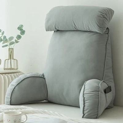 Imagen de Stafeny Almohada Lectura Cama,Cojín con Respaldo Apoyo Lumbar,con Brazos,Lavable,multifunción,Ideal para Trabajar,Leer o Jugar en la Cama/Sofá/Suelo