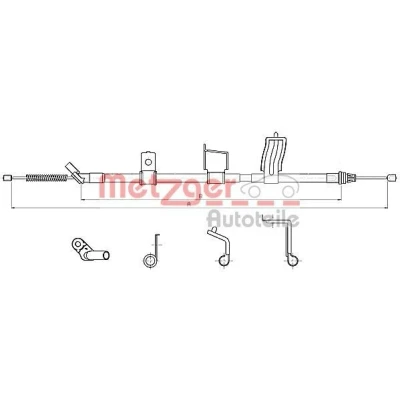 Imagen de METZGER 17.0326 Cable de Freno Mano Atrás derecha 1705/1524 COFLE NISSAN: Qashqai / Qashqai+2 I
