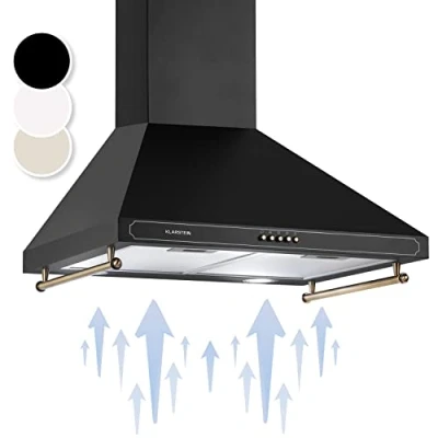 Imagen de Klarstein Campana Extractora 60 cm, Extractor Cocina para Pared con Filtro Aluminio Antigrasa Lavavajillas, Flujo Aire 645m3/h, Luces LEDs, Campanas de Cocina, Extractores Montaje