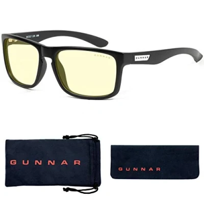 Imagen de Gunnar Gafas para Videojuegos y Ordenador Intercept Fuerza de Lectura +2.0, Color Montura: Onyx, Tente Lentes: Ámbar (Bloques 65% Luz Azul 100% UV) Lente Patentada