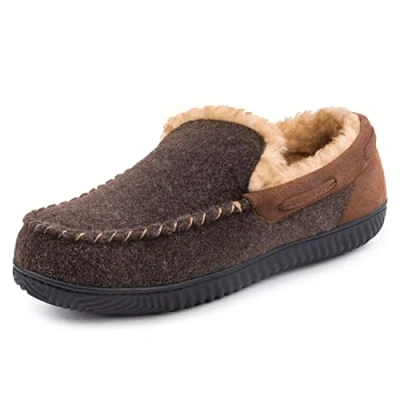 Imagen de RockDove Hearthfire Zapatillas de espuma viscoelástica tipo mocasín para hombre, 46 EU, Mocha