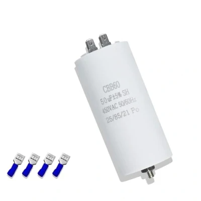 Imagen de Iruihoo CBB60 condensador de motor 50 µF 450 V, 50/60 Hz, arranque, UF, para eléctrico, conector M8