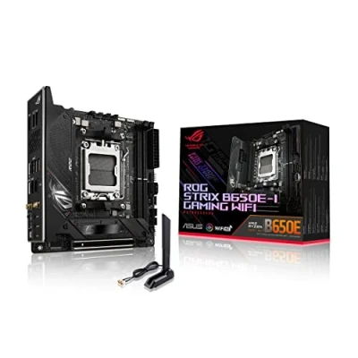 Imagen de ASUS ROG Strix B650E I Gaming WiFi Placa Base AMD Ryzen AM5 Mini ITX (VRM de 10 + 2 Fases, DDR5, Dos Ranuras M.2, PCIe 5.0, 2.5G LAN, 6E, USB 3.2 Gen 2x2 Tipo C, Aura Sync RGB)