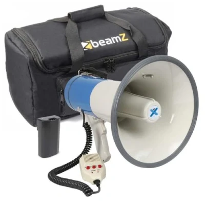 Imagen de Vonyx MEG060 Megáfono 60W con micrófono Desmontable, batería Recargable, Sirena, Entrada USB MP3, Bolsa de Transporte, Alcance hasta 1,2 km, Ideal para Exterior y Eventos