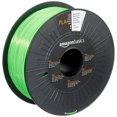Imagen de Amazon Basics Filamento para impresora 3D, ácido poliláctico (PLA), 1.75 mm, cinta de 1 kg, verde neón