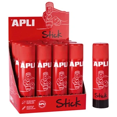 Imagen de APLI 18965 Pack 12 barras adhesivas de 21 g Pegamento en stick uso escolar