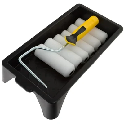 Imagen de Coral 43401 Easy Coater Kit de mini rodillo pintura con cubiertas espuma alta densidad para brillo, juego 8 piezas