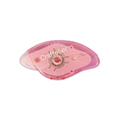 Imagen de Craftelier Dispensador Adhesivo con Cinta de Doble Cara Reposicionable Diseñado para Proyectos Scrapbooking y otras Manualidades Recargable Libre Ácidos Medidas 8 mm x 7 m Color Rosa