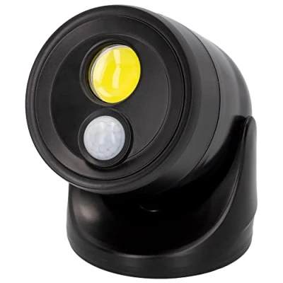 Imagen de Aktive 61535 luz led con sensor de movimiento exterior Foco 10,5x13,5x12,5 cm, impermeable, blanca, funciona 3 pilas