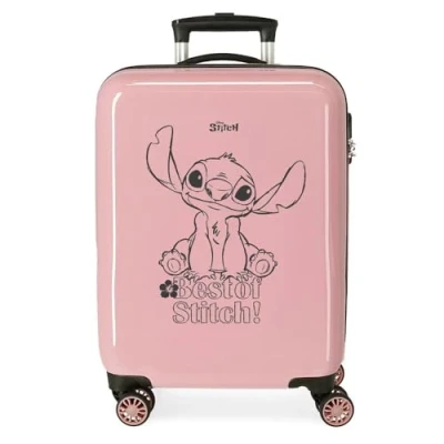 Imagen de Disney Best of Stitch Maleta de Cabina Rosa 38x55x20 cms Rígida ABS Cierre combinación Lateral 34L 2 kgs 4 Ruedas Dobles Equipaje Mano