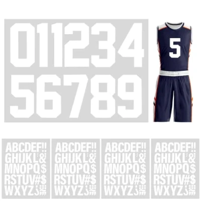 Imagen de LOREC 147 Piezas Números y Letras Termoadhesivos de Vinilo Autoadhesivo Parche Termoadhesivo Impermeable para Jersey Camiseta Deportiva Equipo Béisbol Fútbol(Blanco)