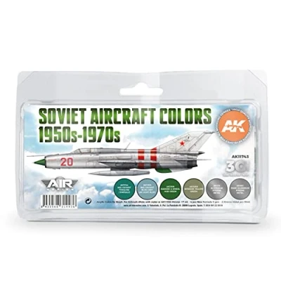 Imagen de AK Acrylics 3Gen Aircraft SET AK11743 Soviet Colors 1950s 1970s 3G (8x17ml)