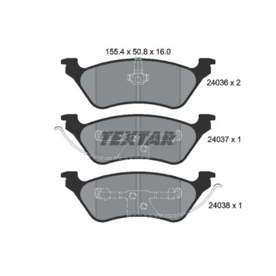 Imagen de TEXTAR 2403601 Juego de pastillas freno no preparado para indicador desgaste CHRYSLER: Voyager 4, Grand IV, / 3