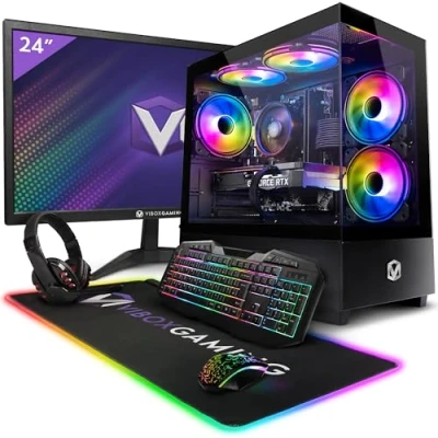 Imagen de Vibox V 212 PC Gaming Completo Monitor 24&quot; AMD Ryzen 5 4500 Procesador 4.1GHz Nvidia RTX 4060 Ti 8GB 16GB RAM 1TB SSD Windows 11 WiFi