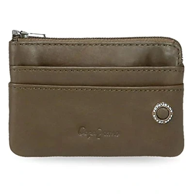 Imagen de Pepe Jeans Badge Monedero con Tarjetero Verde 11x7x1,5 cms Piel