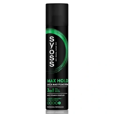 Imagen de Syoss Laca Max Fijación, 1 uds de 300ml, 48h fijación Mega Fuerte, Ayuda a proteger el pelo la humedad y los rayos solares, Cabello como recién salido peluquería