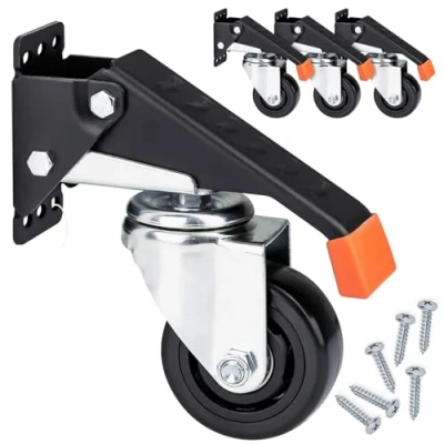Imagen de HMF 6750 Ruedas para banco de trabajo (4 unidades, 76 mm, hasta 400 kg, poliuretano, color negro)