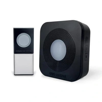 Imagen de SCS Sentinel Timbre Inalámbrico Alcance 200 M 36 Melodías Botón Impermeable Ip44 ya Programado Indicador Luminoso Garantía 2 Años Color Negro Discreto