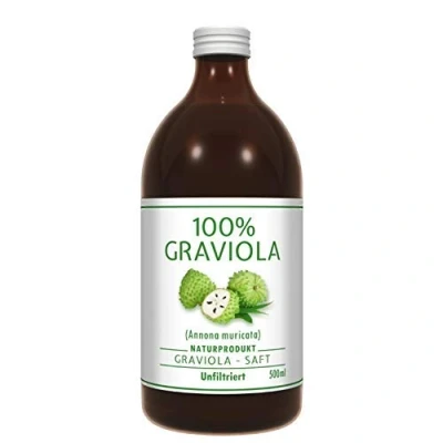 Imagen de 100% ZUMO de GUANÁBANA sin filtrar y vegano (500 ml), hecho puré graviola al 100%. Compra ventaja. Graviola. Soursop. Corossol. Stachelannone.