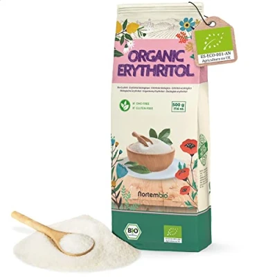 Imagen de Nortembio Eritritol 500 g. Edulcorante Ecológico. Endulzante 100% Natural. Zero Calorías. Sustituto de Azúcar Orgánico. Apto Para Dietas Cetogénicas y Keto. Recetas Postres.