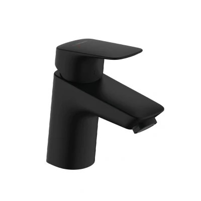 Imagen de hansgrohe Logis grifo de lavabo con barra metal, baño caño altura 70 mm, mezclador ahorro agua (EcoSmart), color negro mate