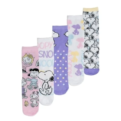 Imagen de United Labels The Peanuts Snoopy Calcetines para mujer deportivos 38 43 (paquete de 5), multicolor,