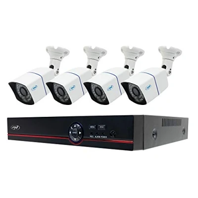 Imagen de Kit de videovigilancia AHD PNI House PTZ1500 5MP DVR y 4 cámaras vigilancia para Exteriores,H.265, detección rostros, Humana