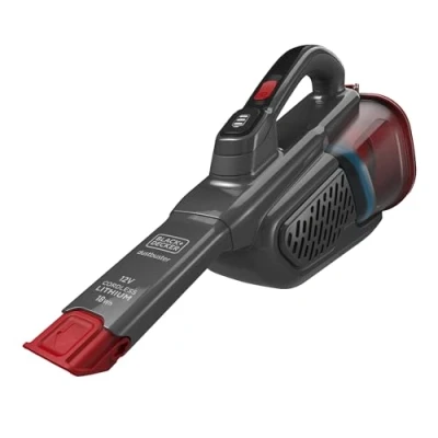 Imagen de Black+Decker Aspirador de Mano 12V, Batería Litio 1,5Ah, 18W/h, Boquilla Estrecha, 2 Velocidades, Acción Ciclónica, Autonomía 16min, Depósito 700ml BHHV315B QW