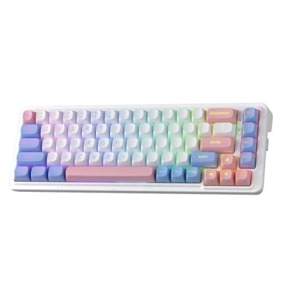 Imagen de Redragon K709 PRO 65% inalámbrico Gasket RGB Gaming Keyboard Teclado mecánico de 68 teclas con base Free Mod 5 capas amortiguación ruido y redondas PBT interruptor lineal silencioso