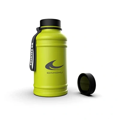 Imagen de Daikoku Botella de Agua Acero Inoxidable 1.3L A Prueba Fugas Aislamiento Térmico Doble Pared Perfecta para Gimnasio, Senderismo y Viajes Verde Fluor
