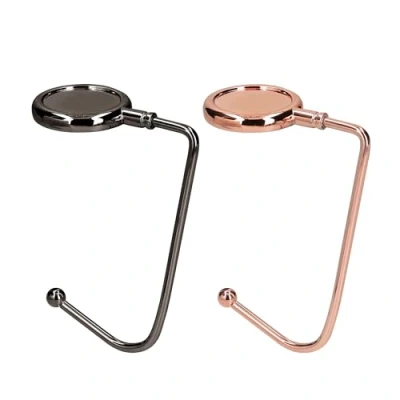 Imagen de kwmobile 2X Gancho de Bolso para Mesa Colgadores portátiles Escritorio Soportes Colgar Abrigo Paraguas Negro/Cobre