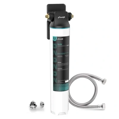Imagen de Sistema de filtrado agua bajo el fregadero Frizzlife SW20, certificado NSF/ANSI 53&amp;42, reduce en un 99,99% plomo, cloro, mal sabor y olor, conexión directa, 16K galones, 0,5 micras