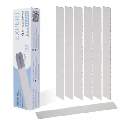 Imagen de STALEKS PRO Recambio Fundas de Limas mineral «Papmam» para base recta Expert Papel ecológico 50 Pcs (Grano 150)
