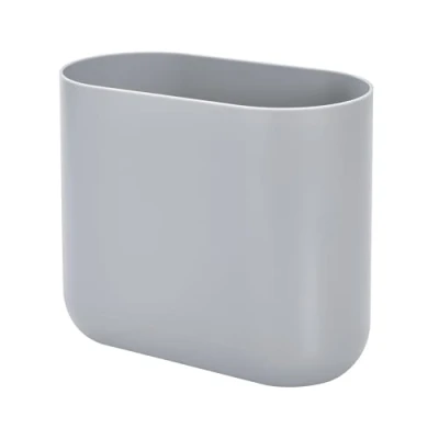 Imagen de iDesign Basura para Cuarto, compacta Papelera plástico, Cubo la gestión de residuos en el baño, Gris, 26,8 cm x 14,0 24,8