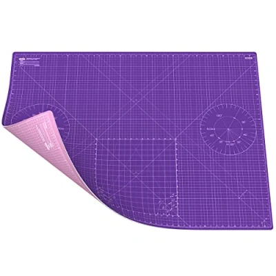 Imagen de Ansio A0 doble cara auto curación 5 capas de corte Mat métrico/imperial 118cmx 86cm/46 pulgadas x 33.5 rosa/púrpura